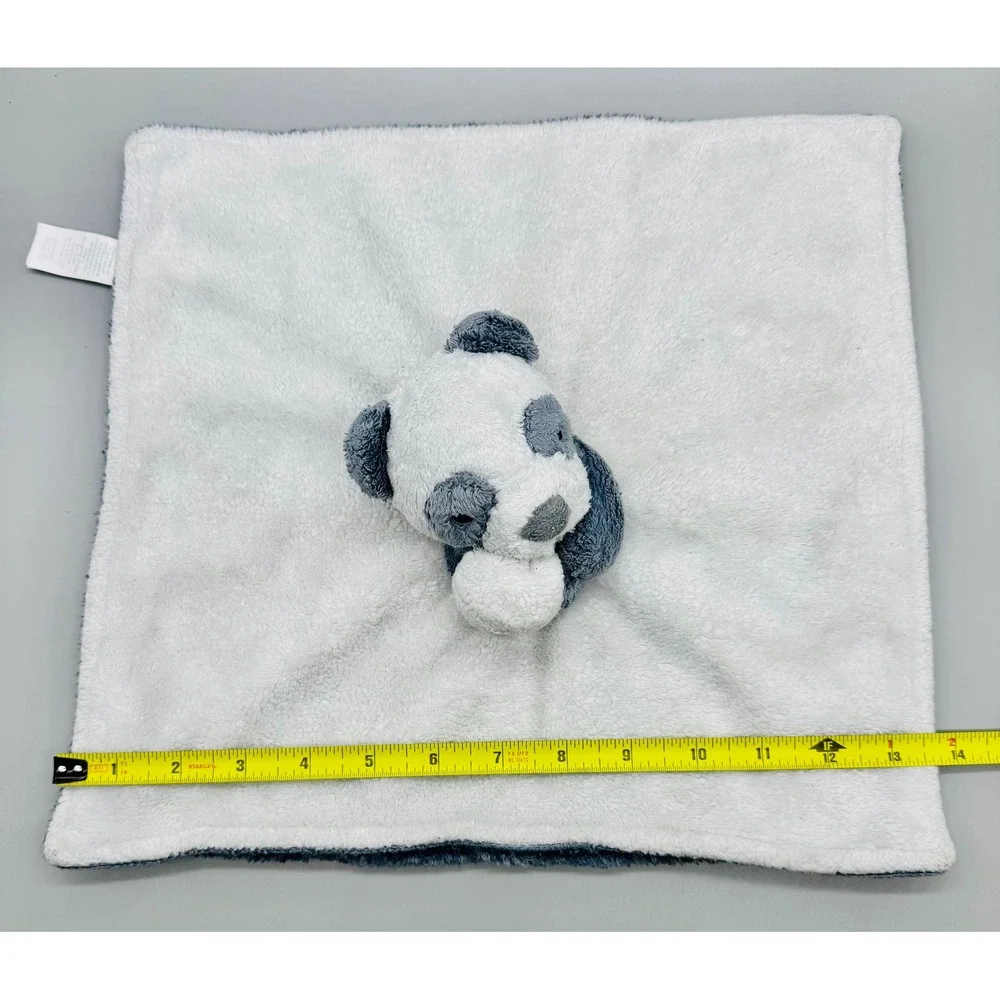 Carters Panda Bear Security Blanket Lovey Grey White Plush Baby 13 inch2020‎